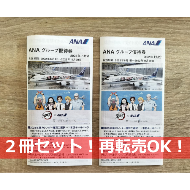 ANA(全日本空輸)(エーエヌエー(ゼンニッポンクウユ))のANA・グループ優待券　２冊セット チケットの優待券/割引券(その他)の商品写真