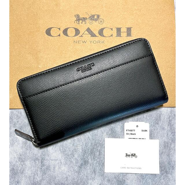 COACH - コーチ メンズ レザー ブラック長財布(男女兼用)の通販 by