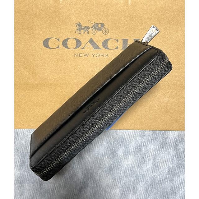 訳ありセール 格安） COACH コーチ 新品 ブラック 長財布 メンズ