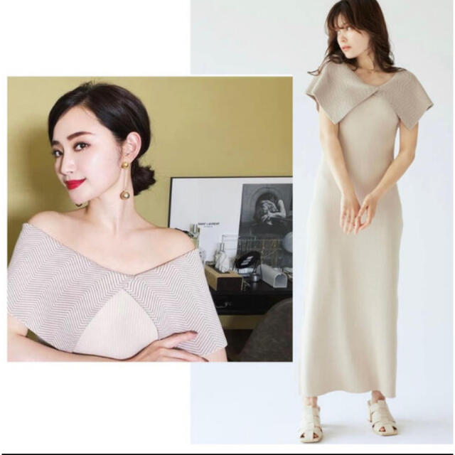 LagunaMoon - 美品　完売品柳橋唯さん着用LAGUNAMOON ヘリンボンカラーロングワンピース