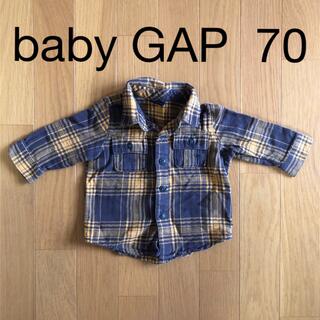 ベビーギャップ(babyGAP)のbaby GAP チェックシャツ 70 男の子(シャツ/カットソー)