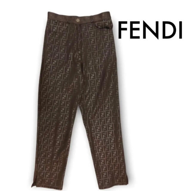 FENDI フェンディ ズッカ柄 FF モノグラム テーパード ストレッチパンツ