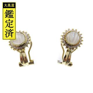 ムーンストーンイヤリング　K18　ダイヤモンド　3.2g　【205】(イヤリング)