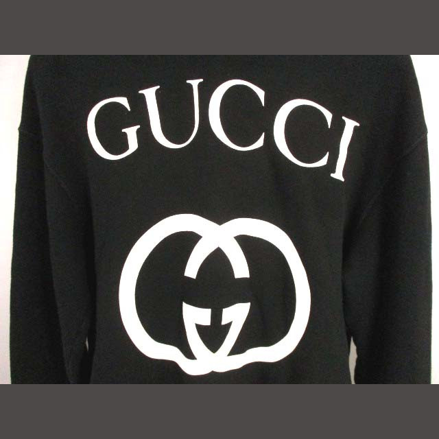 Gucci(グッチ)のグッチ GUCCI 長袖 スウェット パーカー プルオーバー プリント 黒 XS メンズのトップス(パーカー)の商品写真