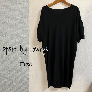 アパートバイローリーズ(apart by lowrys)の☵ apart by lowrys ☵黒V 5分袖ニットワンピチュニック☵F☵(チュニック)