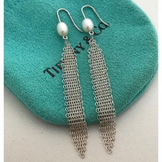 ティファニー(Tiffany & Co.)のTiffany パールメッシュ ピアス美品(ピアス)