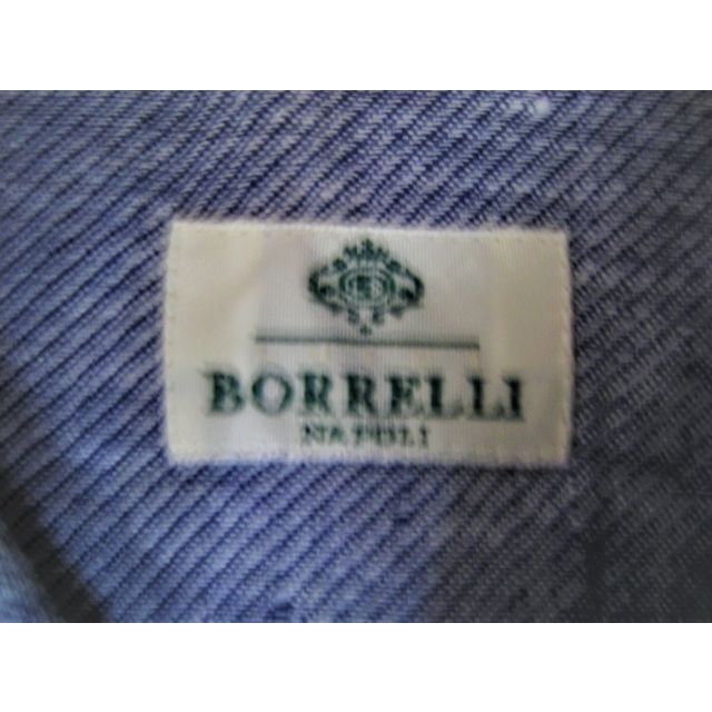 LUIGI BORRELLI(ルイジボレッリ)の極美品イタリー製ルイジ ボレッリLUIGI BORRELLIシャツ ブルー白格子 メンズのトップス(シャツ)の商品写真