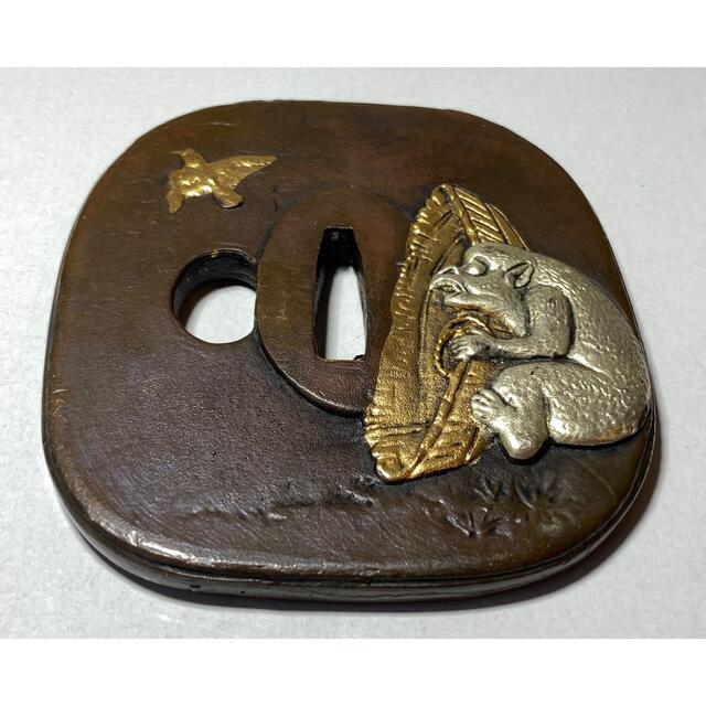 逸品 時代鉄鍔 青海波 千匹猿図 透かし鍔無銘 日本刀短刀 逸品 時代鉄鍔 青海波 千匹猿図 透かし鍔無銘 日本刀短刀