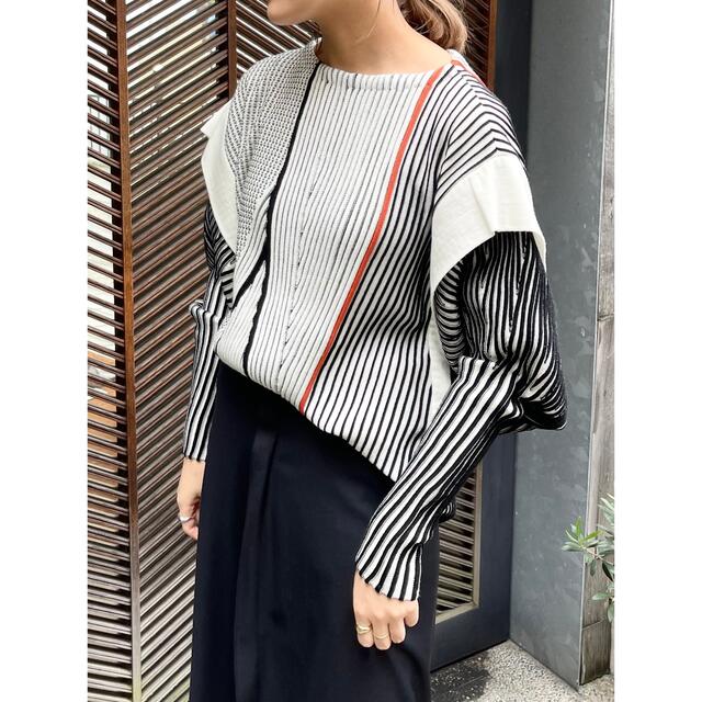 mame(マメ)のまりも様専用 新品mame 3D Stripe Knited Pullover レディースのトップス(ニット/セーター)の商品写真