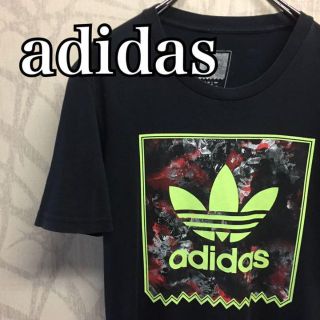 アディダス(adidas)の【レア】adidas アディダス　 Tシャツ　半袖　胸ビッグロゴ　ブラック(Tシャツ/カットソー(半袖/袖なし))