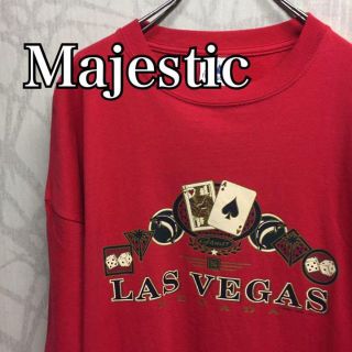 マジェスティック(Majestic)の【レア】マジェスティック　Tシャツ　半袖　トランプ　ラスベガス　メキシコ製(Tシャツ/カットソー(半袖/袖なし))