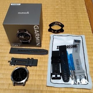 ガーミン(GARMIN)のGarmin fenix 7 Silver / Graphite美品 おまけ付き(腕時計(デジタル))