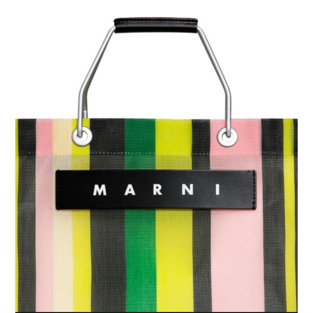 MARNI マルニ ストライプバッグ フラワーカフェ グリーン