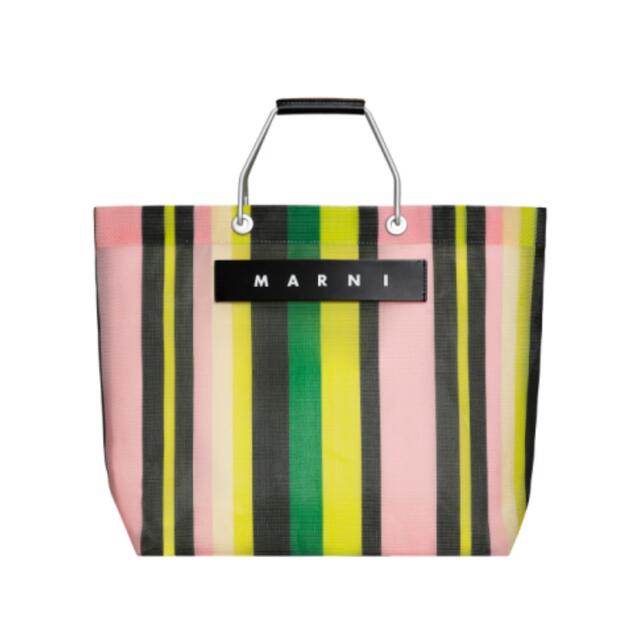 新品未使用 MARNI マルニフラワーカフェ グリーンストライプバッグ