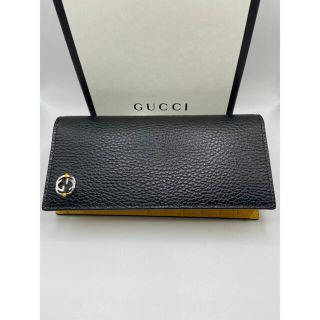 グッチ(Gucci)のGUCCI グッチ　長財布　黒　黄　小銭入れ ラウンド長財布 GGロゴ(長財布)