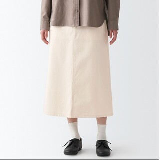 ムジルシリョウヒン(MUJI (無印良品))のチノセミフレアースカート(ロングスカート)