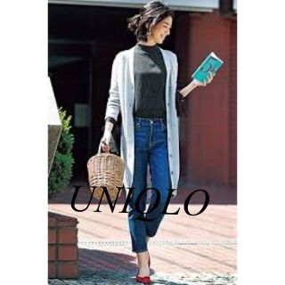 ユニクロ(UNIQLO)の美品UNIQLOユニクロニット白ロングカーディガンSエポカアナイエナ(カーディガン)