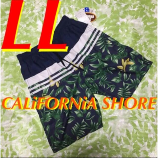 LL○CALiFORNiA SHORE★メンズサーフパンツ★ボタニカル柄ボーダー