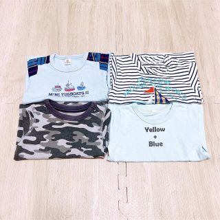 80cm Tシャツ 4点セット♡半袖/チェック/ボーダー/迷彩柄/水色/ヨット(Ｔシャツ)