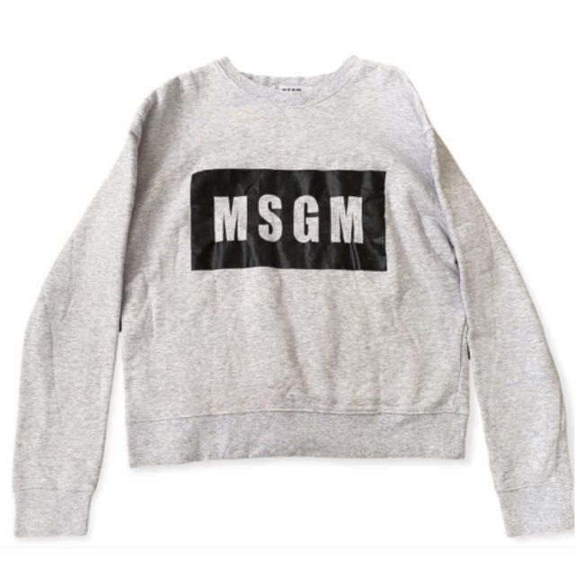 MSGM スウェット プルオーバー ペイントロゴ 裏起毛 ピンク メンズ S