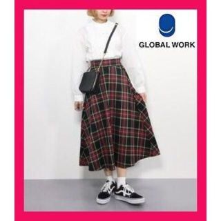 グローバルワーク(GLOBAL WORK)の【GLOBAL WORK】タータンチェックフレアスカート　手洗い　トラッド(ロングスカート)