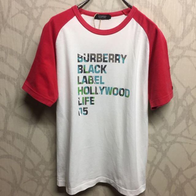 BURBERRY BLACK LABEL(バーバリーブラックレーベル)の【激レア】バーバリー　ブラックレーベル　Tシャツ　胸ロゴ　袖ロゴ　三陽商会 メンズのトップス(Tシャツ/カットソー(半袖/袖なし))の商品写真