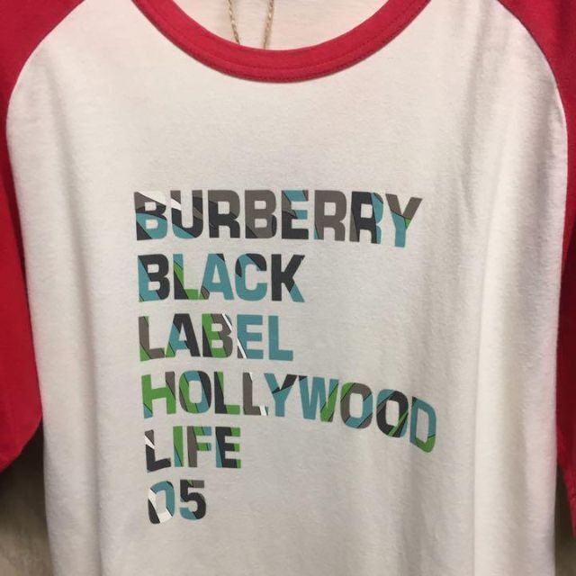 BURBERRY BLACK LABEL(バーバリーブラックレーベル)の【激レア】バーバリー　ブラックレーベル　Tシャツ　胸ロゴ　袖ロゴ　三陽商会 メンズのトップス(Tシャツ/カットソー(半袖/袖なし))の商品写真