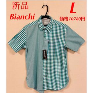 ビアンキ(Bianchi)のBianchi ビアンキ　半袖チェックシャツ　Lサイズ(ウエア)