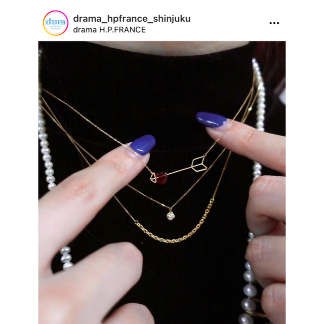 H.P.FRANCE(アッシュペーフランス)の【早い者勝ち】MONAKA jewellery　ズキュンネックレス　18K　美品 レディースのアクセサリー(ネックレス)の商品写真