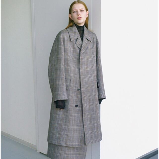 AURALEE 17AW DOUBLE FACE CHECK LONG COAT