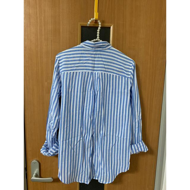 H&M(エイチアンドエム)のエイチアンドエム　新品未使用　ブルー　ストライプ　シャツ　羽織り　ブラウス レディースのトップス(Tシャツ(長袖/七分))の商品写真