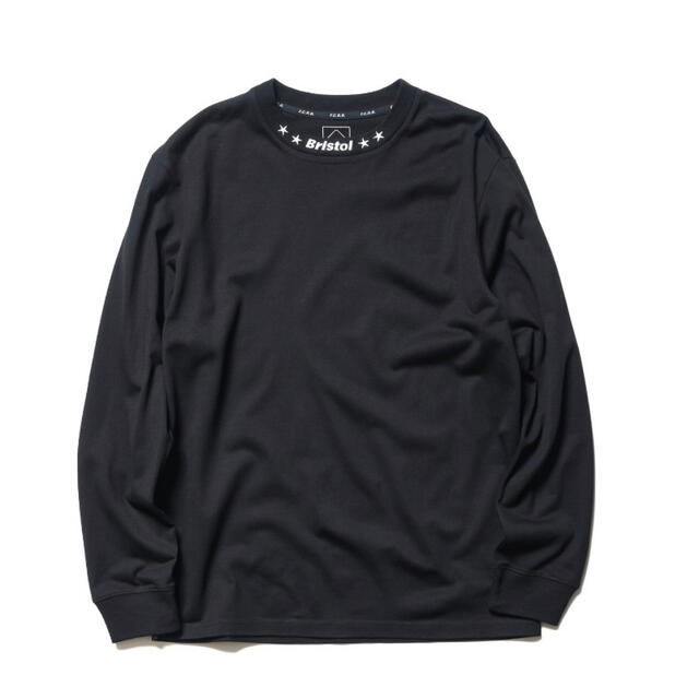 FCRB L/S RIBBED EMBROIDERED TEE ブラック XLメンズ