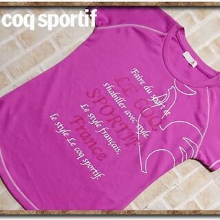 ルコックスポルティフ(le coq sportif)のルコック　刺繍入りプリントTシャツ　ピンク(Tシャツ(半袖/袖なし))