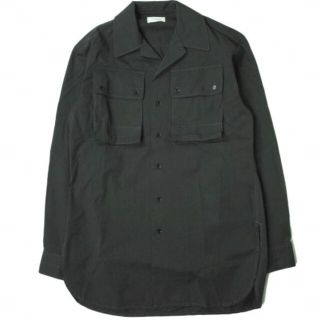 ルメール(LEMAIRE)のLEMAIRE ルメール 22SS MILITARY SHIRT オープンカラー ミリタリーシャツ M221 SH190 LF699 48 BLACK 長袖 開襟 コットンギャバジン トップス【新古品】【中古】【LEMAIRE】(シャツ)