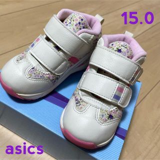 アシックス(asics)の美品⭐︎asics スクスク　15.0cm 花柄　ピンク TUB166(スニーカー)