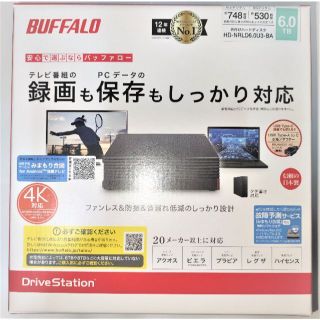 バッファロー(Buffalo)の新品未開封　バッファロー　外付けハード　 HD-NRLD6.0U3-BA　6TB(PC周辺機器)