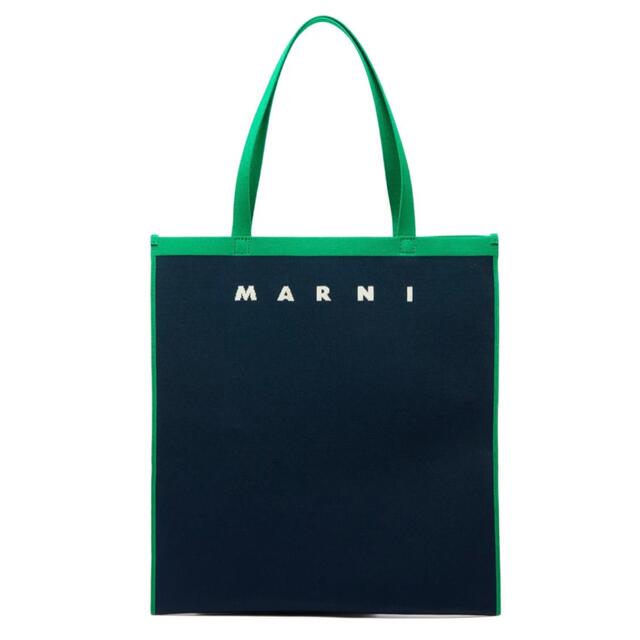 marni バイカラーショッピングトートバッグ　ニットファブリックトートバッグ