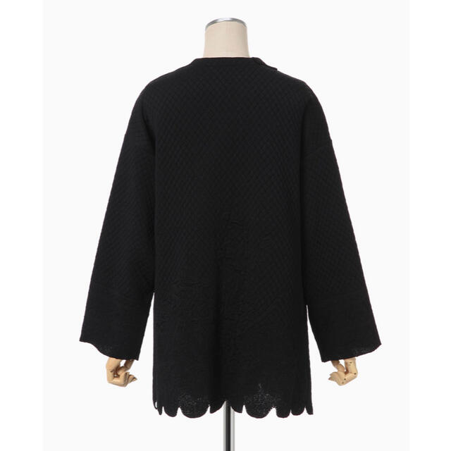 mame★Scallop Cut Knitted Jacket - black 2