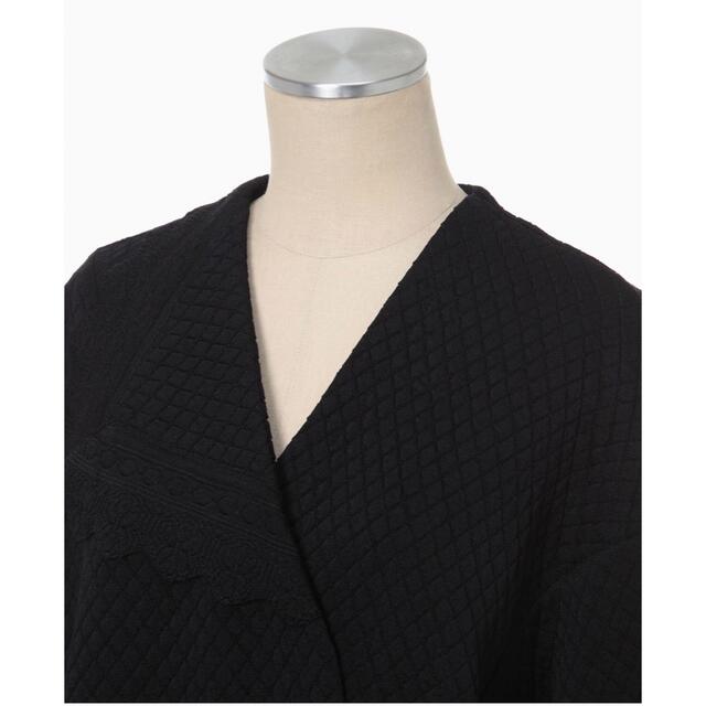 mame★Scallop Cut Knitted Jacket - black