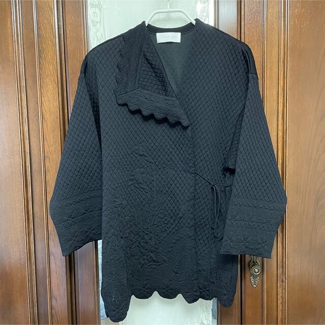 mame★Scallop Cut Knitted Jacket - black 4