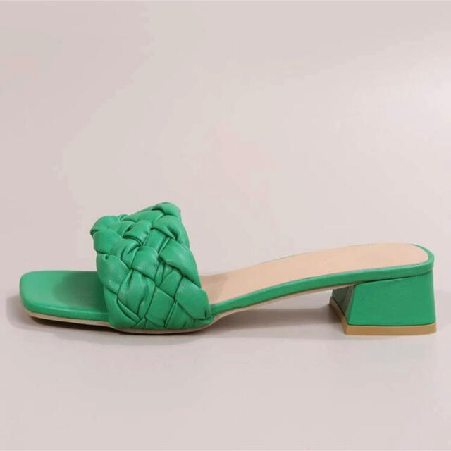 ミュールサンダル　グリーン レディースの靴/シューズ(サンダル)の商品写真