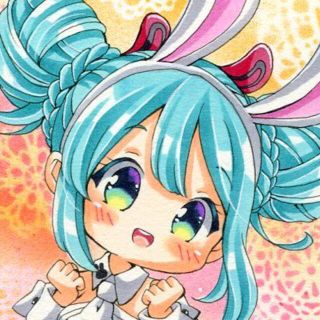 手描きイラスト★白バニー★初音ミク★ハガキサイズ(アート/写真)