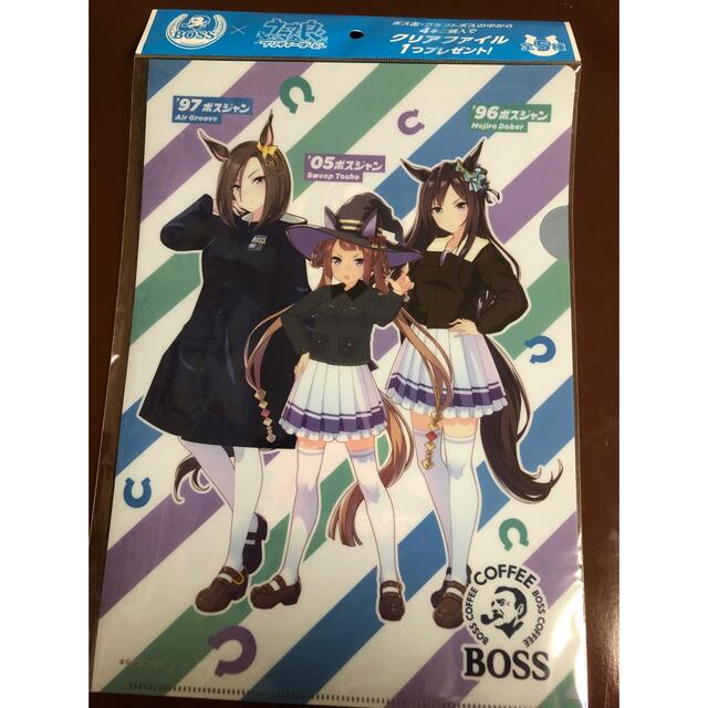 BOSS(ボス)のウマ娘 クリアビジュアルポスター5種&BOSSコラボクリアファイル エンタメ/ホビーのアニメグッズ(クリアファイル)の商品写真