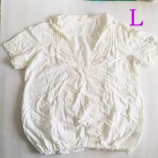 ローリーズファーム(LOWRYS FARM)のスキッパーシャツ 白(シャツ/ブラウス(半袖/袖なし))