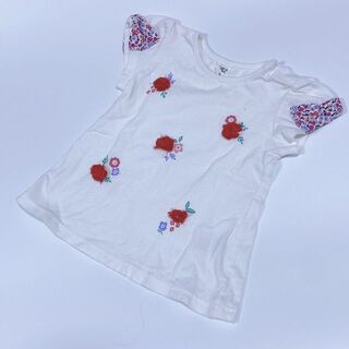 アカチャンホンポ(アカチャンホンポ)のアカチャンホンポシンプルフリートップスTシャツ半袖女の子子供服白花柄80(Ｔシャツ)