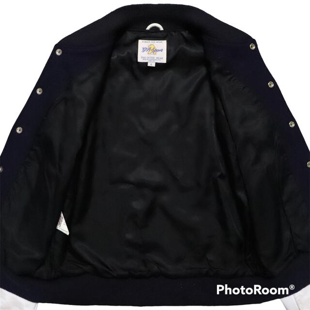 Golden Bear(ゴールデンベア)のGB Sport Golden Bear USA製 メルトン 袖革 スタジャンL メンズのジャケット/アウター(スタジャン)の商品写真