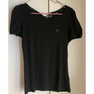 バーバリーブルーレーベル(BURBERRY BLUE LABEL)の美品　Burberry ブルーレーベル　黒Tシャツ　ノバチェック　バックリボン(Tシャツ(半袖/袖なし))