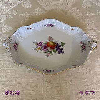 マイセン(MEISSEN)の【マイセン】「旧画法／果物・花と昆虫」楕円大皿(食器)