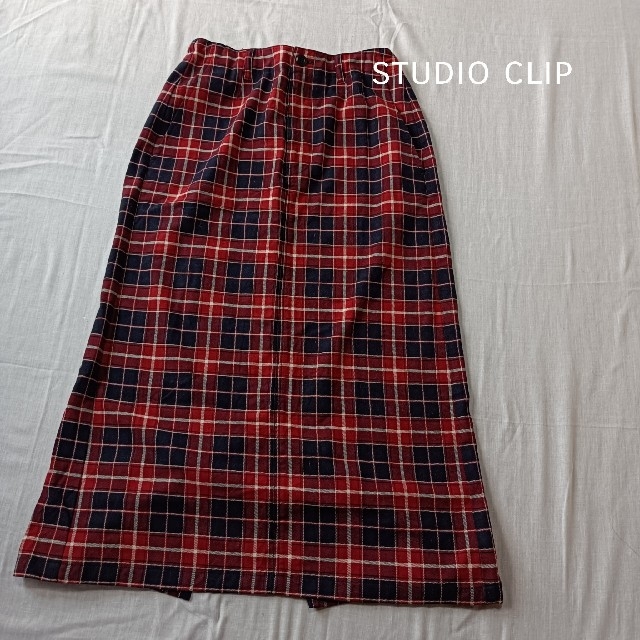 STUDIO CLIP(スタディオクリップ)のstudio clip　スタジオクリップ　チェック　タイト　ロングスカート　M レディースのスカート(ロングスカート)の商品写真
