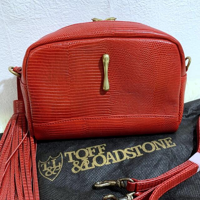 極美品✨TOFF&LOADSTONE レヴューリザード ミニショルダーバッグ 赤
